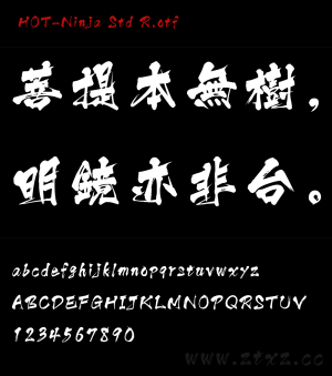 一款日本书法字体HOT-Ninja Std R.otf
