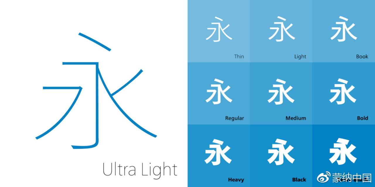 蒙纳最新中文字体：翔鹤黑体