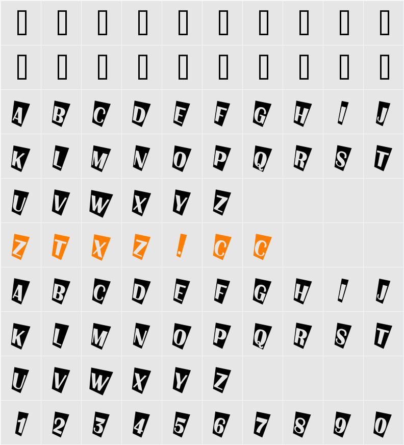 a_AlbionicTitulCmTw 字体映射图