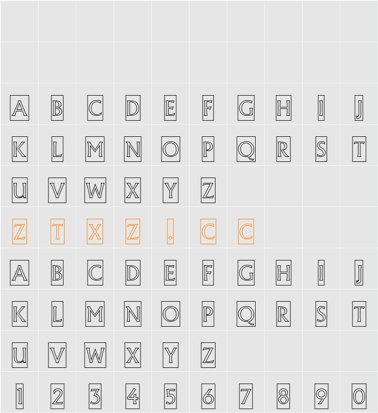 a_AlgidusCmOtl 字体映射图