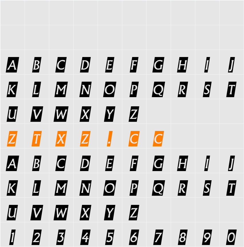 a_AlgidusCmObl 字体映射图