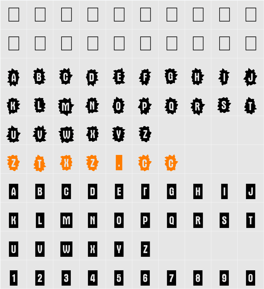 a_AlternaCmDc4Cb 字体映射图