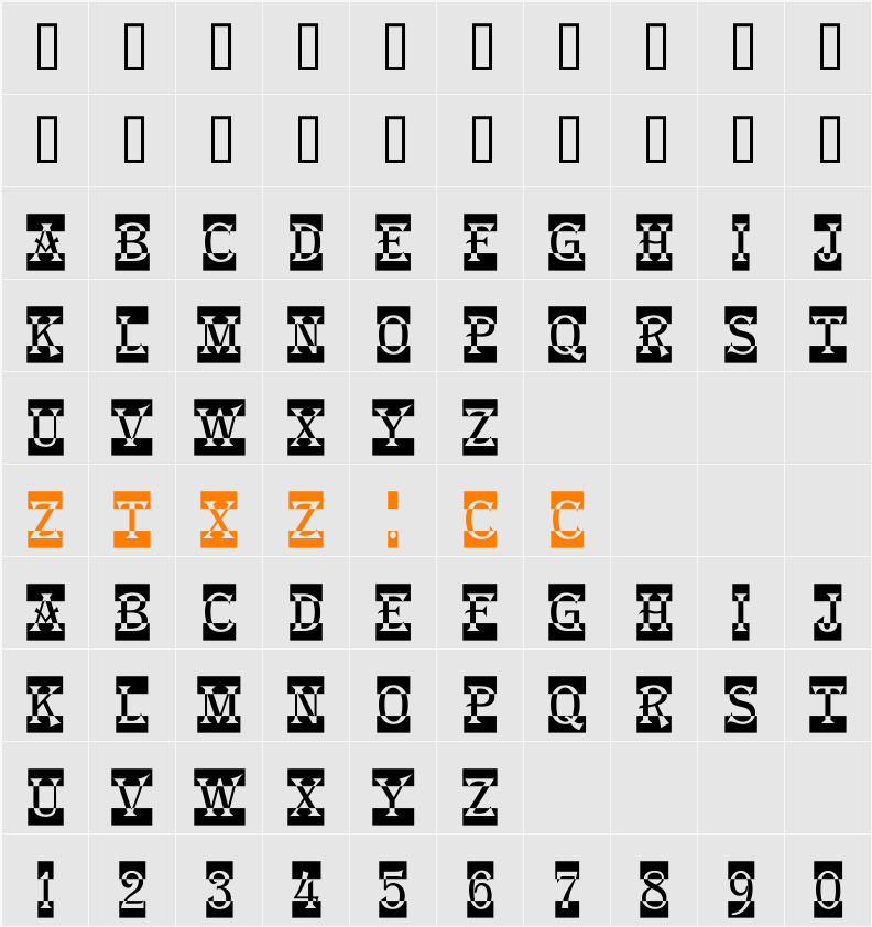 a_AlgeriusNrDcCm 字体映射图