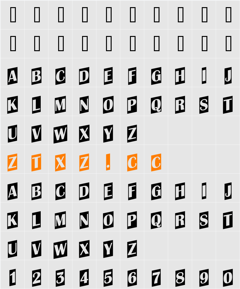 a_AlbionicTitulCmUp 字体映射图