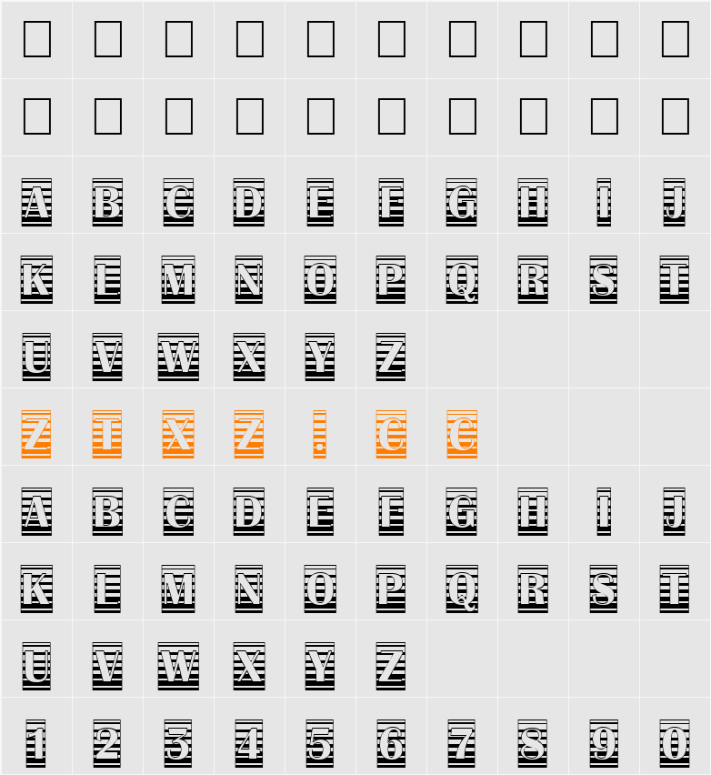 a_AlbionicTitulCmGrd 字体映射图