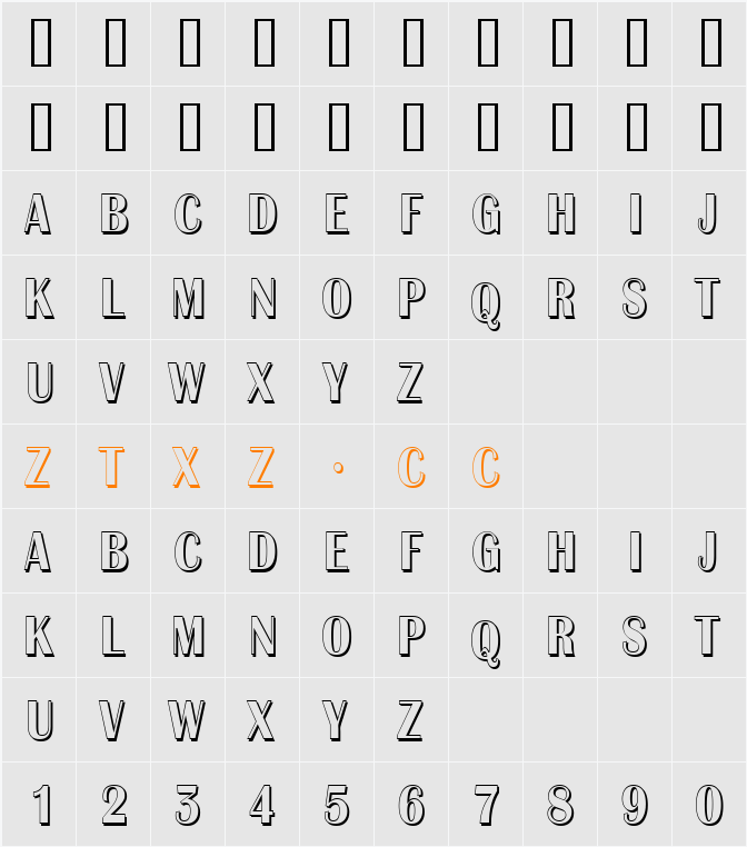a_AlbionicTitulNrSh 字体映射图