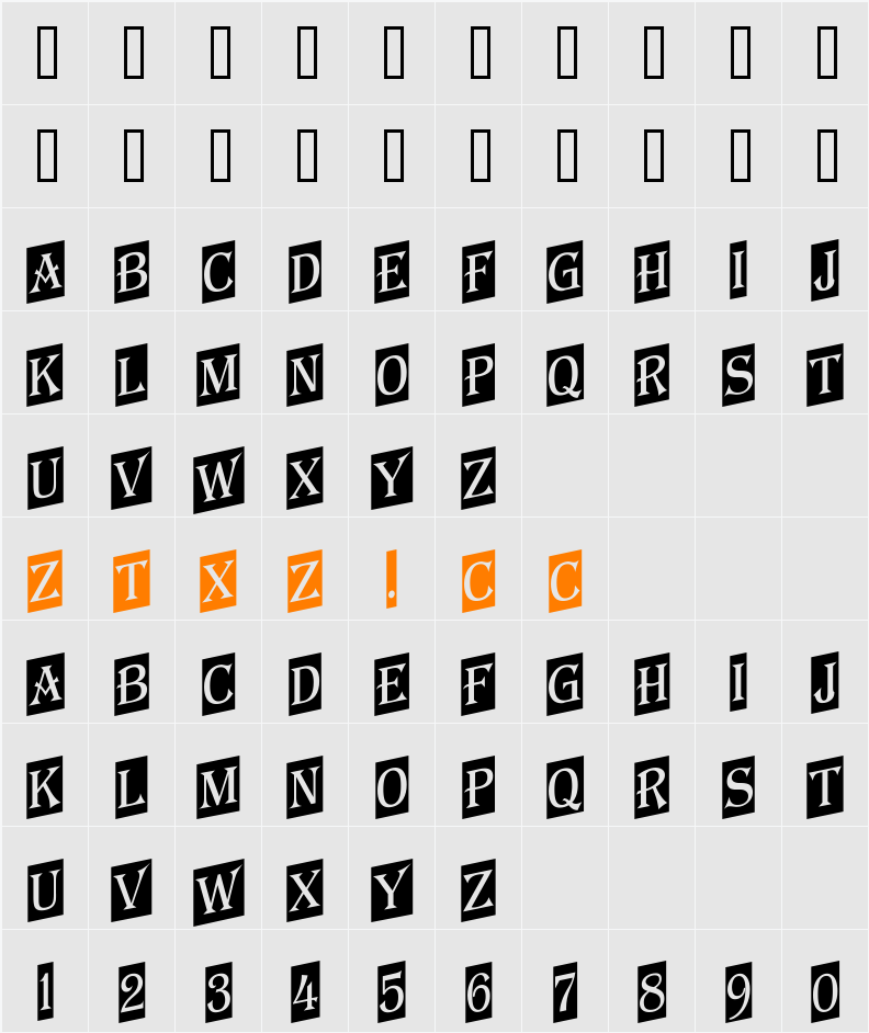a_AlgeriusNrCmUp 字体映射图