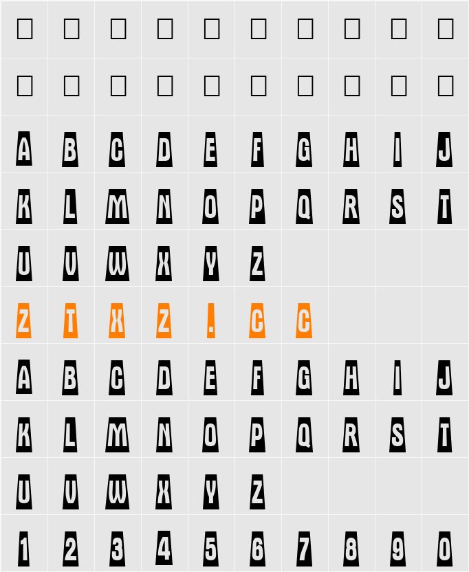 a_AlternaTitulCmDvBk 字体映射图