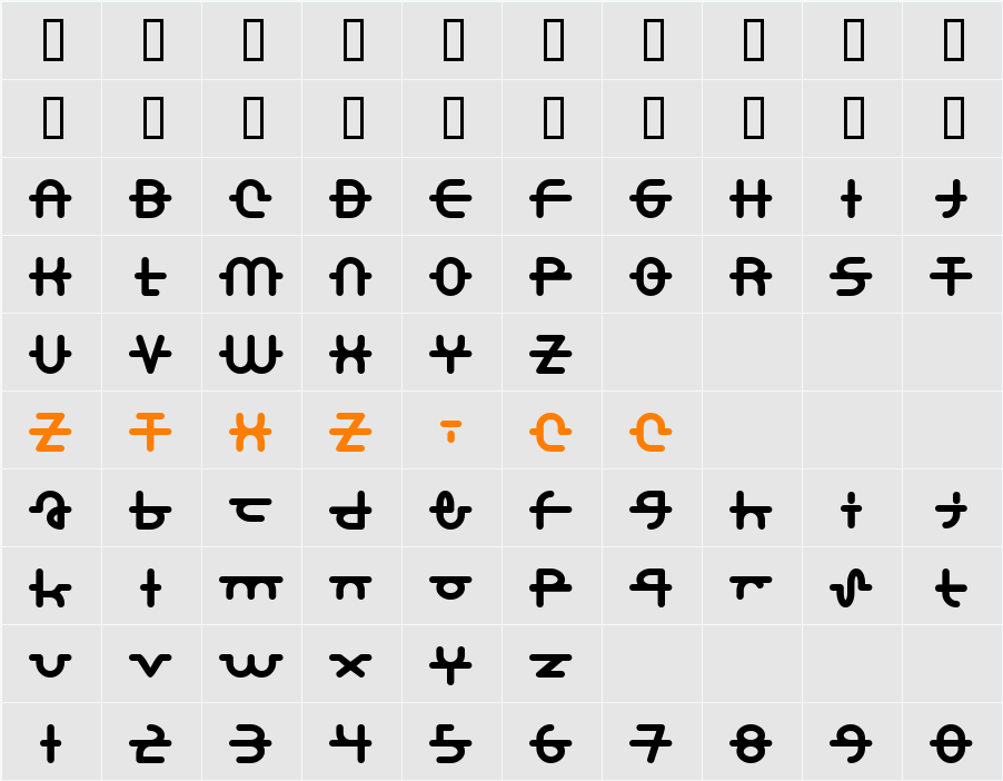 A.Lewis 字体映射图