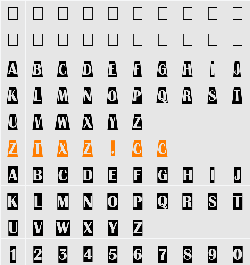 a_AlbionicTtlCmDc1Cmb 字体映射图