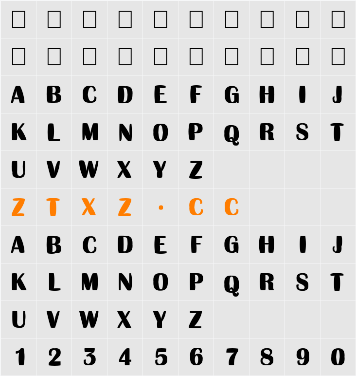 a_AlbionicTitulInfl 字体映射图