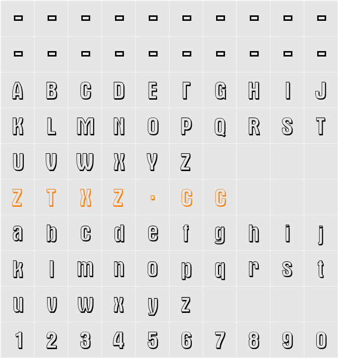 a_AlternaSh 字体映射图