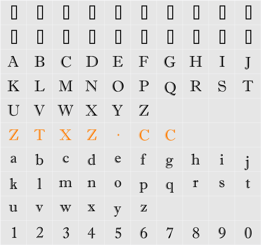 a_AntiqueGr 字体映射图