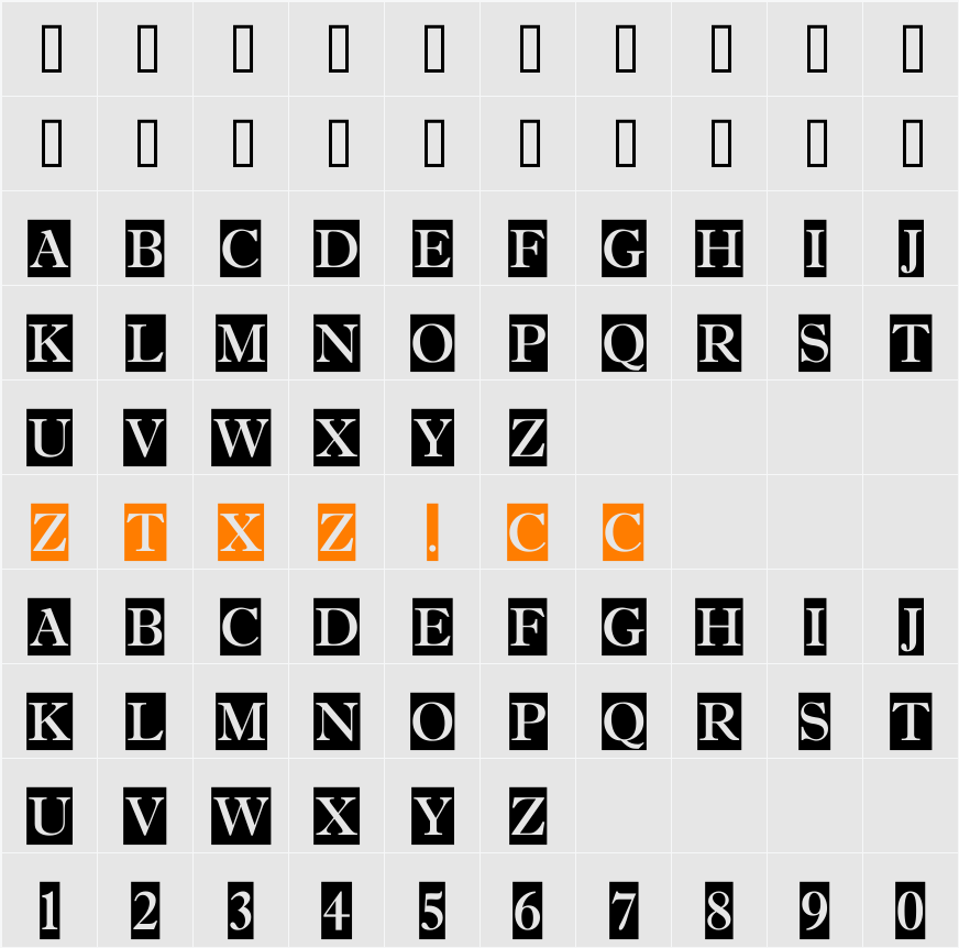a_AntiqueTitulTradyCm 字体映射图