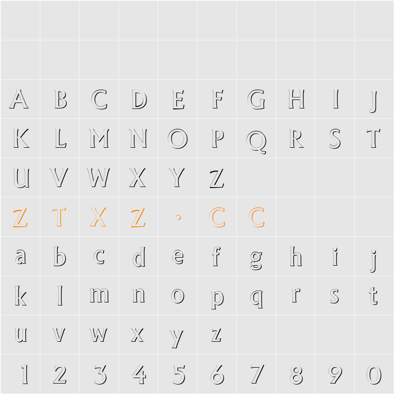 a_Allgidus3Dxtr 字体映射图