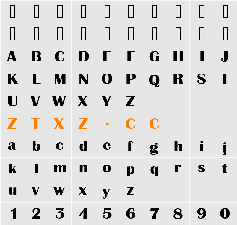 a_AlbionicExp 字体映射图