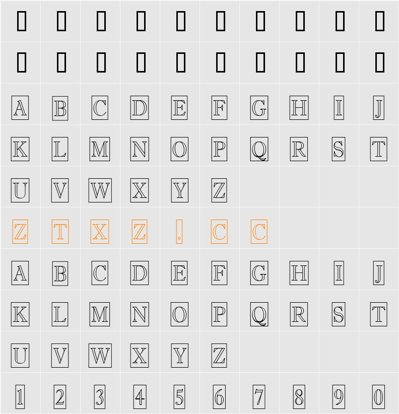 a_AntiqueTitulTrCmOtl 字体映射图