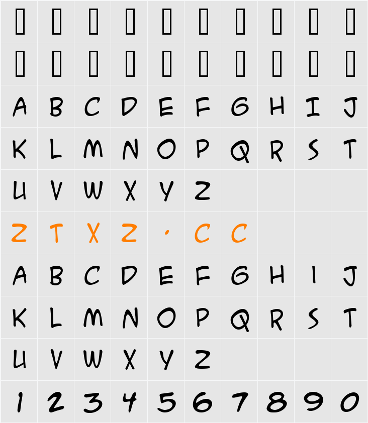 A.C.M.E. Secret Agent 字体映射图