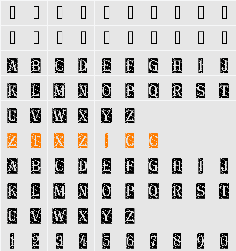 a_AlgeriusCmDgStr 字体映射图