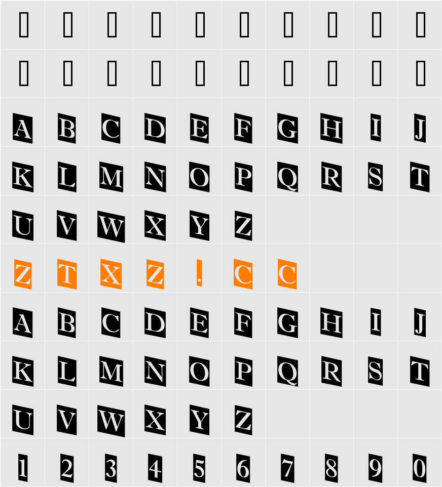 a_AntiqueTtlTrdCmDn 字体映射图