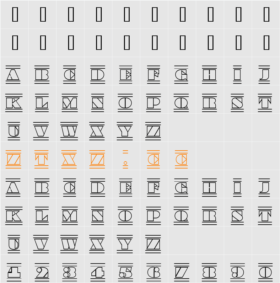 a_BraggaTitulOtlDcFr 字体映射图