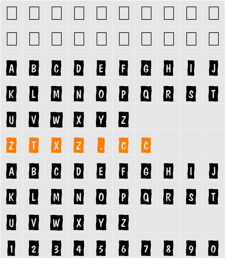 a_DomInoTtlCrmSht 字体映射图