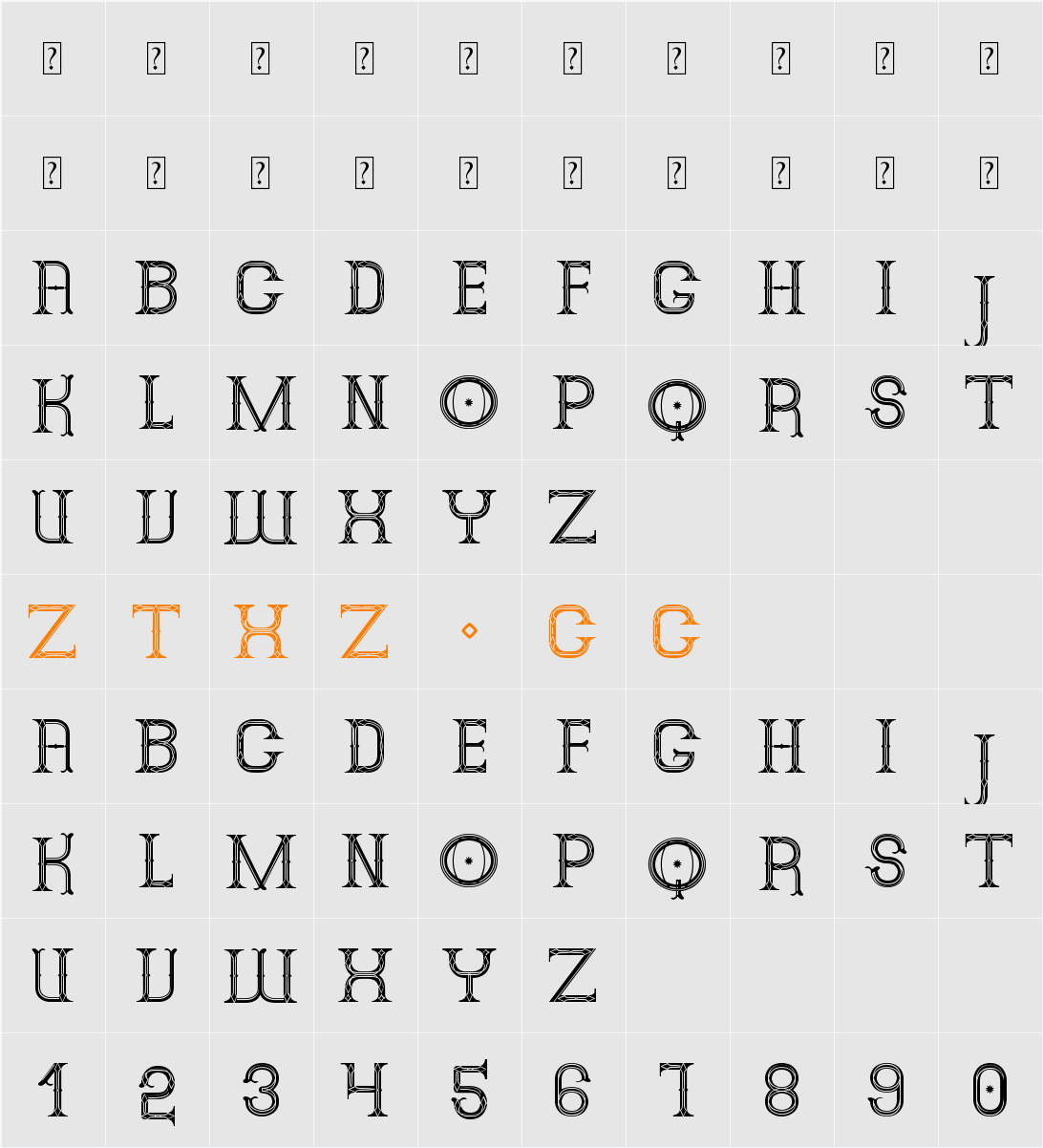 Alphin Merytous St 字体映射图