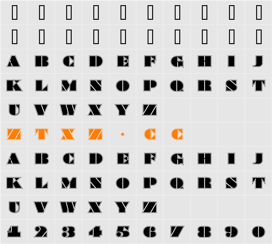 a_BraggaTitulGr 字体映射图