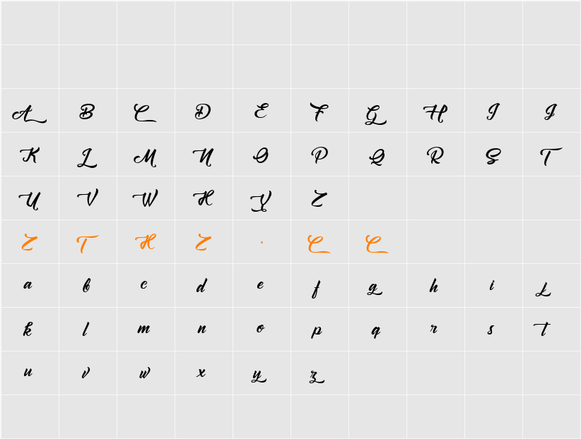 Amontillados 字体映射图