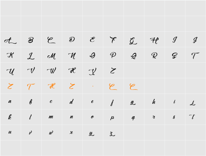 Amontillado 字体映射图