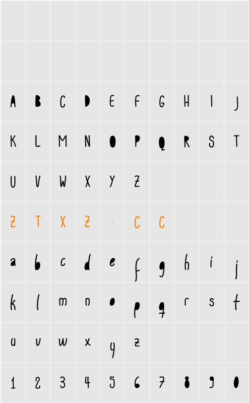 AC Wanita Counters 字体映射图