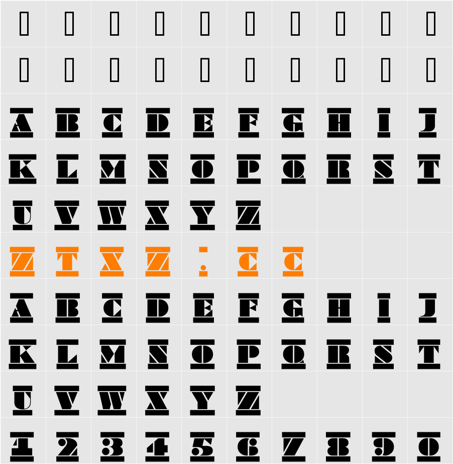 a_BraggaTitulDcFr 字体映射图