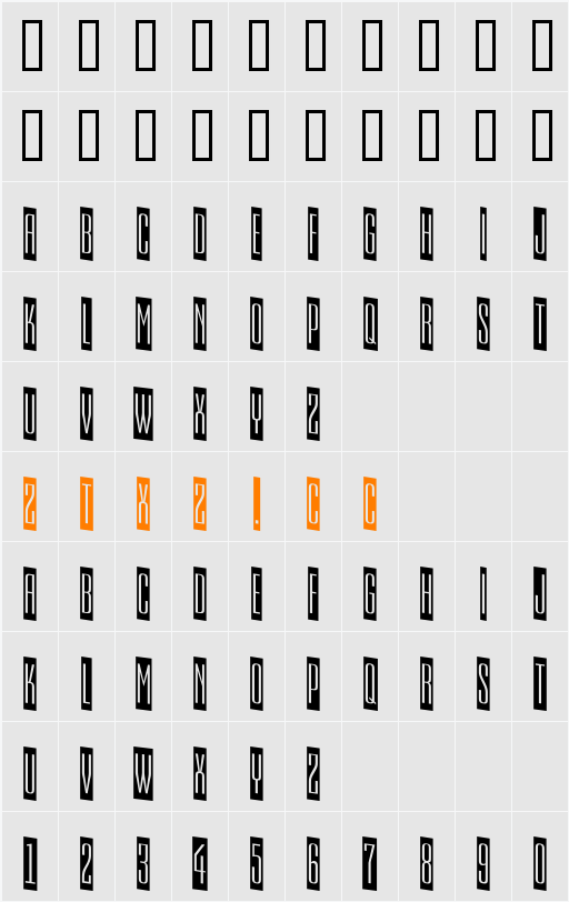 a_EmpirialCmDn 字体映射图