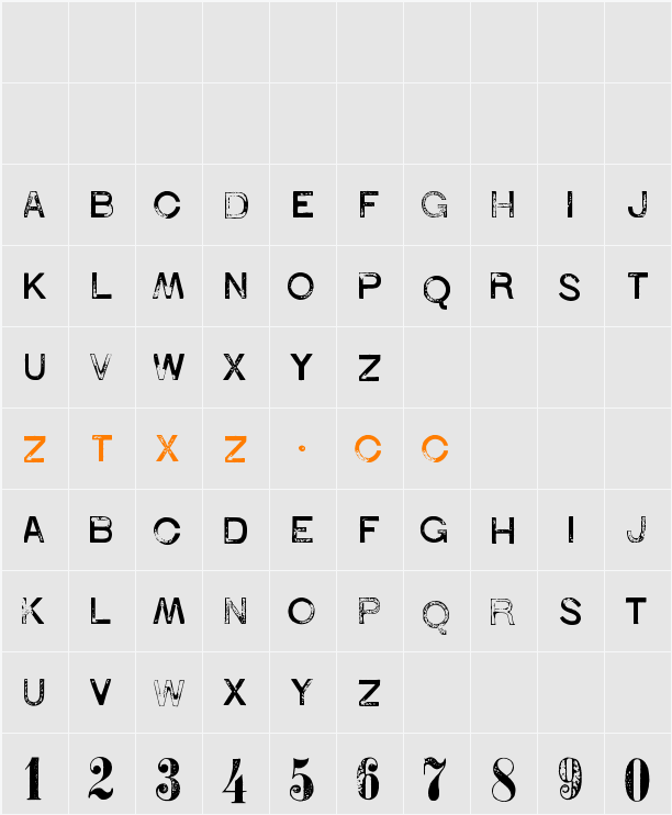 1938 STeMPEL 字体映射图