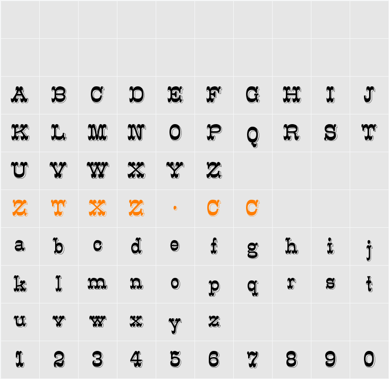 K22 Eclair 字体映射图