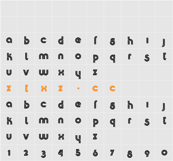 K22 Plural 字体映射图