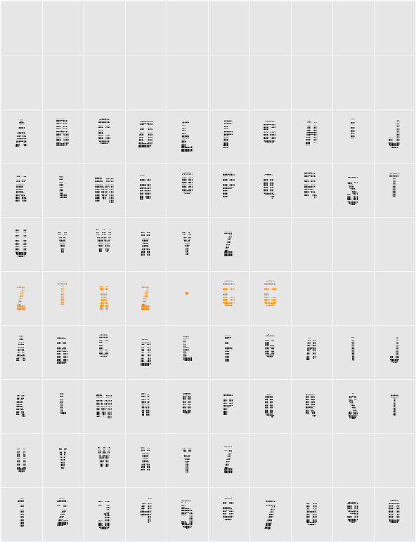 K.P. Duty Textured JL 字体映射图