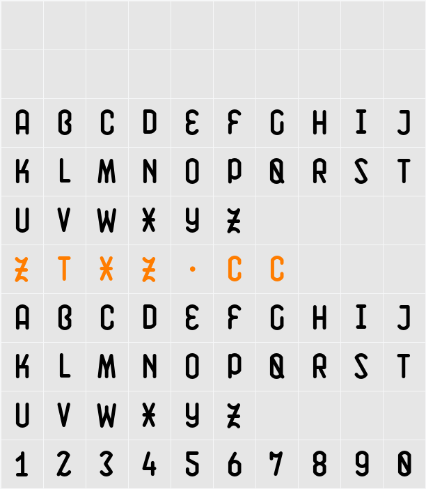 K141 字体映射图