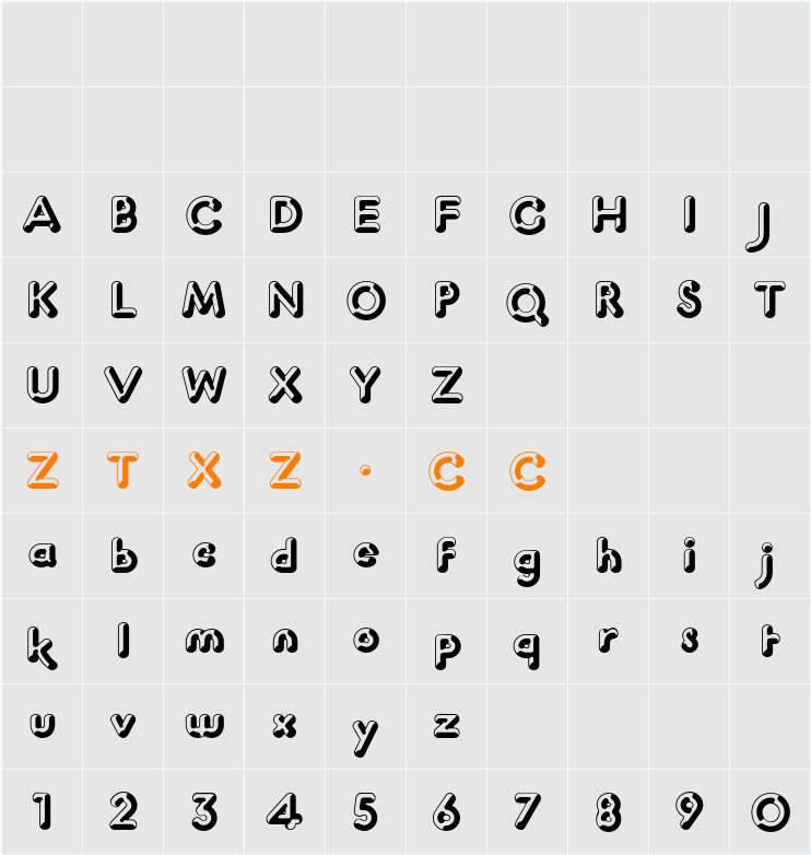 K22 Lucifer No. 1 字体映射图