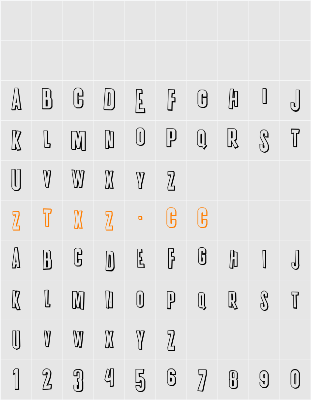 K.P. Duty Overtime JL 字体映射图