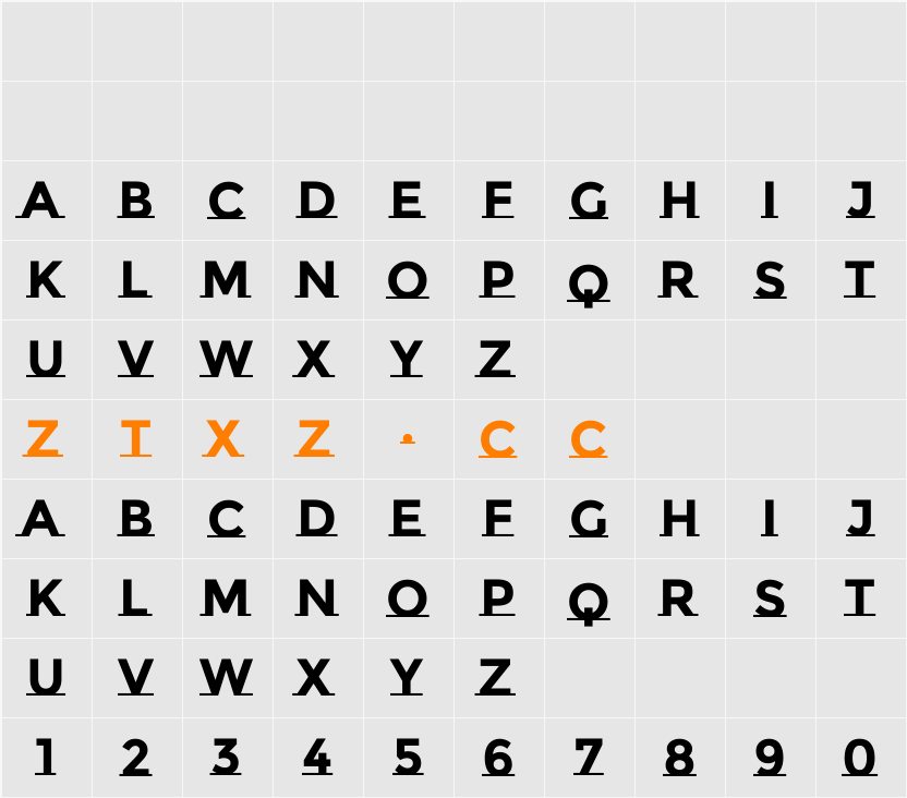 Montserrat Subrayada 字体映射图