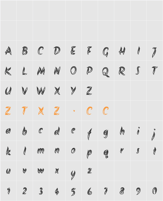 Akronim 字体映射图