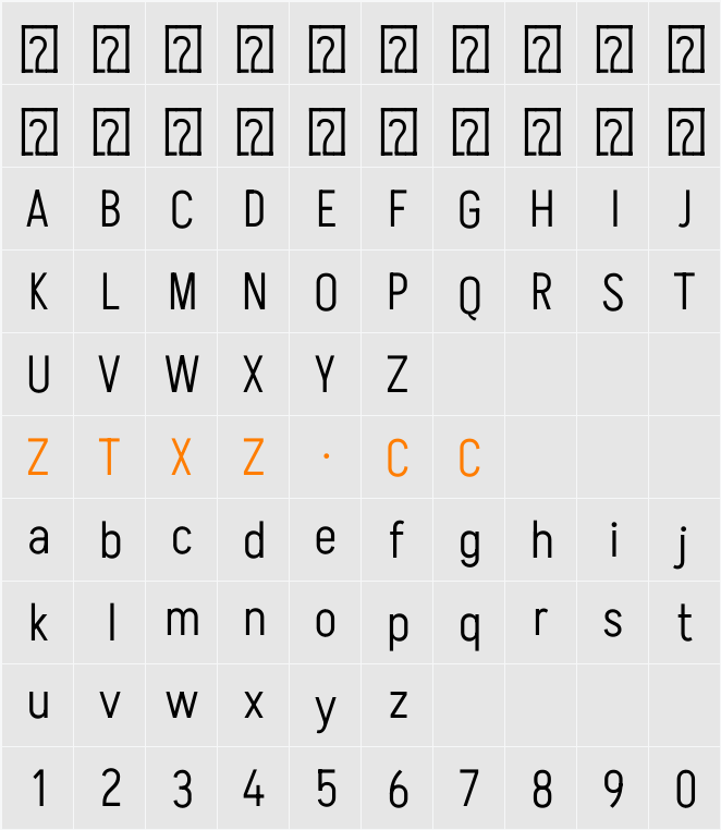 Akshar Light 字体映射图