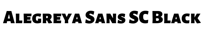 Alegreya Sans SC Black 字体图片