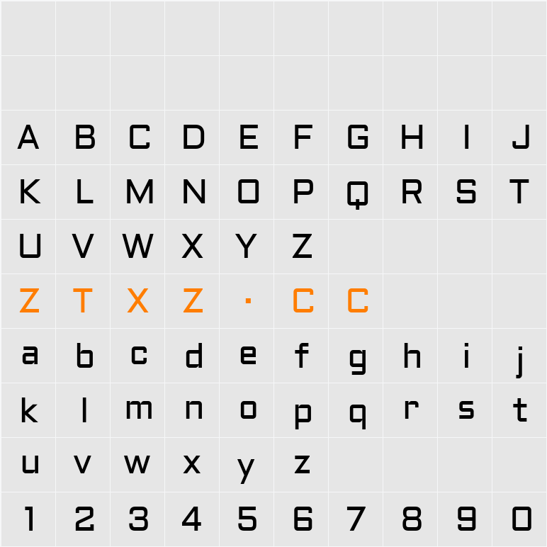 Aldrich 字体映射图