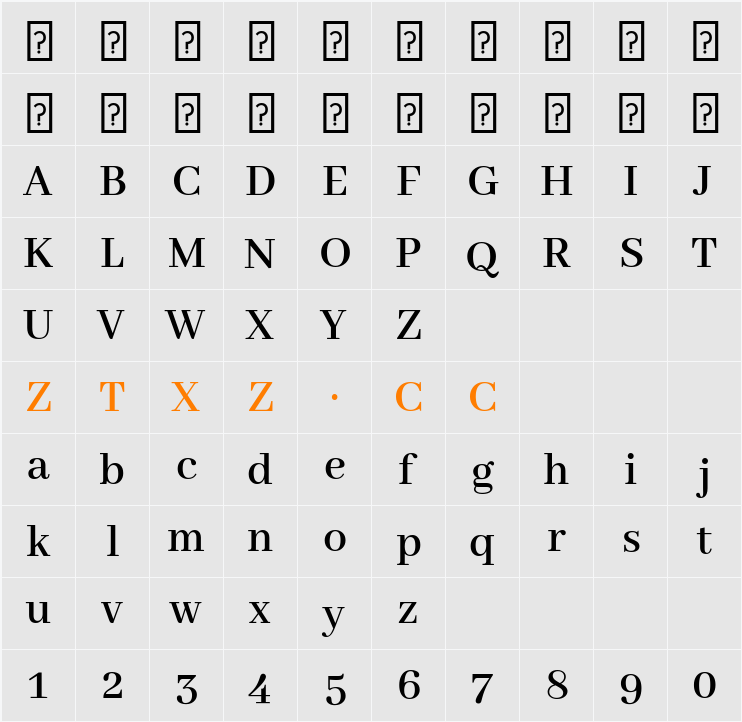 Abhaya Libre SemiBold 字体映射图
