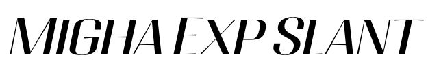 Migha Exp Slant 字体图片