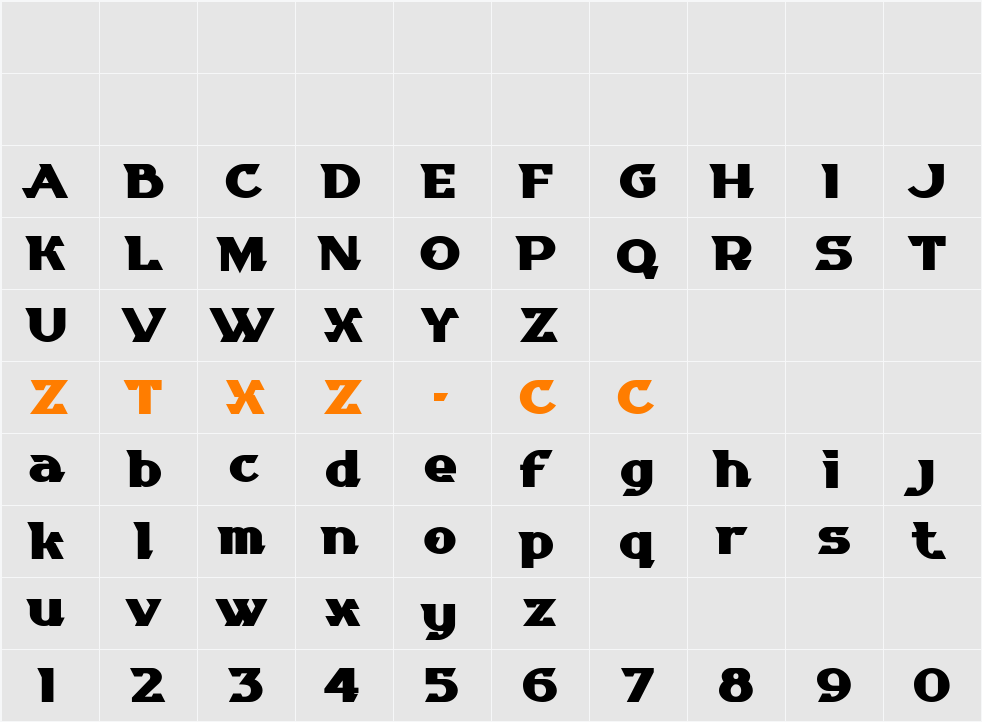 Equilibrist 字体映射图
