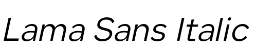 Lama Sans Italic 字体图片