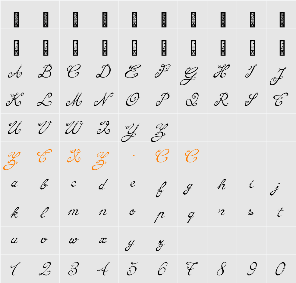 Interlope 字体映射图